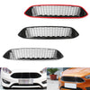 Front Bumper Grille ABS Gloss Black Honeycomb For Ford Focus (2015-16) Generic