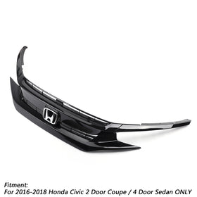 2016-2018 Honda Civic Coupe Sedan Front Hood Grill Grille Eyelid Generic