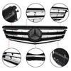 2008-2014 C Class W204 W/LED Emblem C300/C350 Black Chrome Benz Front Bumper Grill Generic