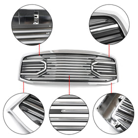 Big Horn Chrome Packaged Grille + Shell For 06-08 Ram 1500+06-09 Ram 2500+3500 Generic