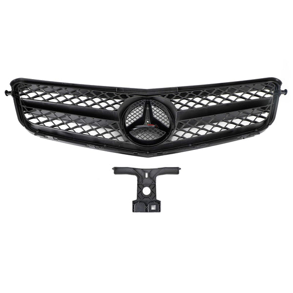 Benz C-Class W204 C300 C350 2008-2014 AMG Front Bumper Grille Grill w/LED Generic