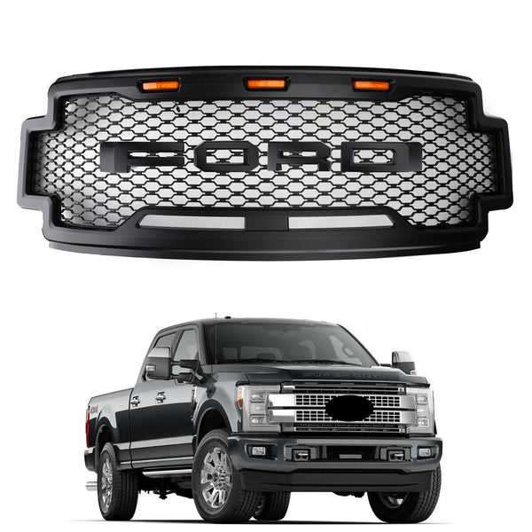 2017-2019 F250 F350 F450 F550 Ford Grill Replacement Raptor Style Grille with LED Lighting Generic