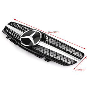 2003-2006 Benz R230 SL500 SL600 Grill Replacement 1 Fin Star AMG Grill black Generic
