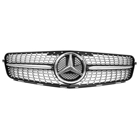 2008-2014 Mercedes W204 Classe C C300 C350 Diamond Benz Grille de pare-chocs avant LED Emblème Grill