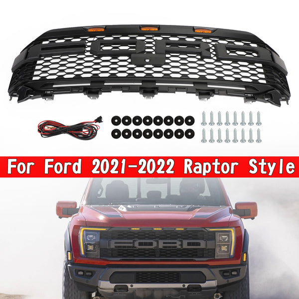 21-23 Ford F150 Raptor Fashion Replacement ABS Front Bumper Grill W/ LED Generic