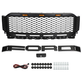 Griglia paraurti anteriore ABS sostitutiva per Ford F150 Raptor 2021-2023 con LED generico