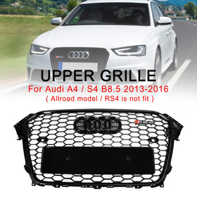 2013-2016 Audi A4 S4 Grill RS4-stijl Mesh voorbumper Glanzend zwarte grill Generiek