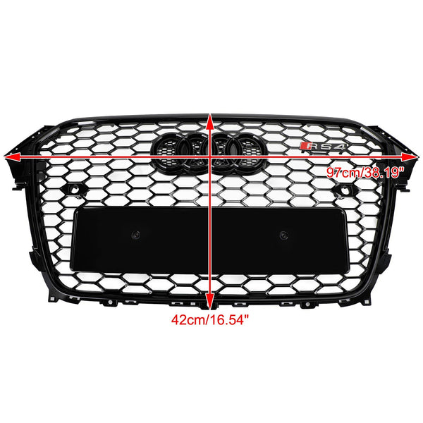 2013-2016 Audi A4 S4 Grill RS4 Style Mesh Pare-chocs avant Gloss Black Grill Générique