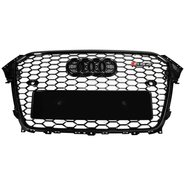 2013-2016 Audi A4 S4 Grill RS4 Style Mesh Front Bumper Gloss Black Grill