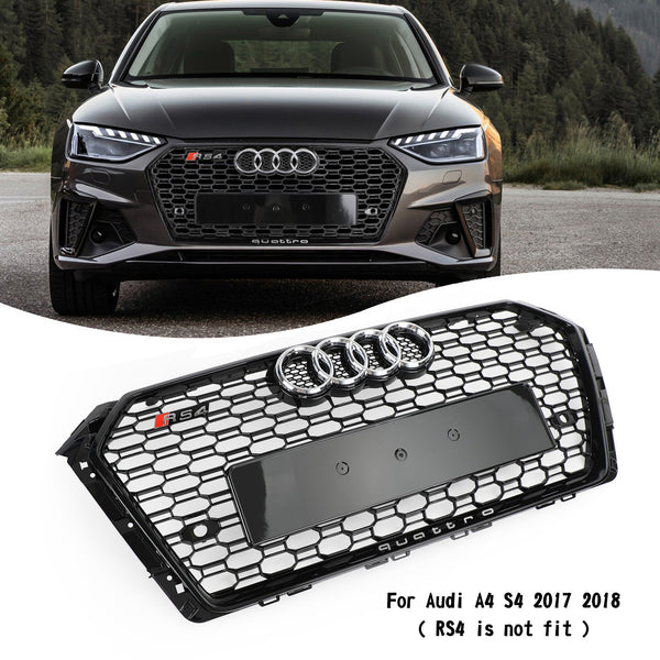 2017-2018 Audi A4/S4 Noir Honeycomb RS4 Style Mesh Hex Grill Remplacement Générique