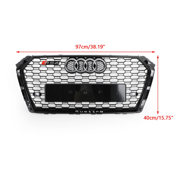 2017-2018 Audi A4/S4 Zwart Honingraat RS4-stijl Mesh Hex Grill Vervanging Generiek