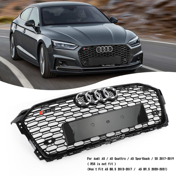 2017-2019 アウディ A5/A5 クワトロ/A5 スポーツバック/S5 ハニカム RS5 スタイル ハニカム スポーツ メッシュ ヘックス グリル グリル ジェネリック