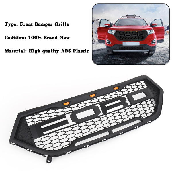 Ford Edge 15-18  Raptor Style Front Bumper Grill Upper Black Grill Generic