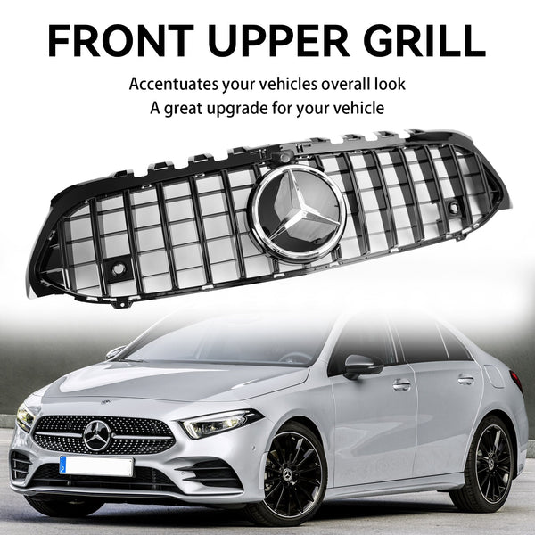 2019-2021 Benz A-KLASSW177 GT Style Front Bumper Grille Svart Grill Generisk