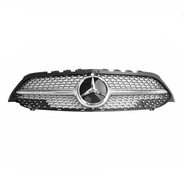 2019-2021 Benz W177 A-CLASS Diamond Front Bumper Black/Chrome Grill Generic