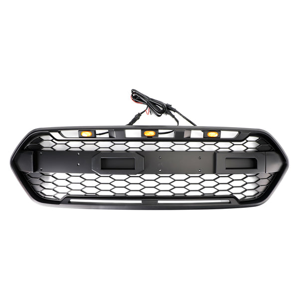 2018-23 Ford Transit Custom Raptor Style Mattschwarzer Frontstoßstangengrill mit 3 LEDs Generic