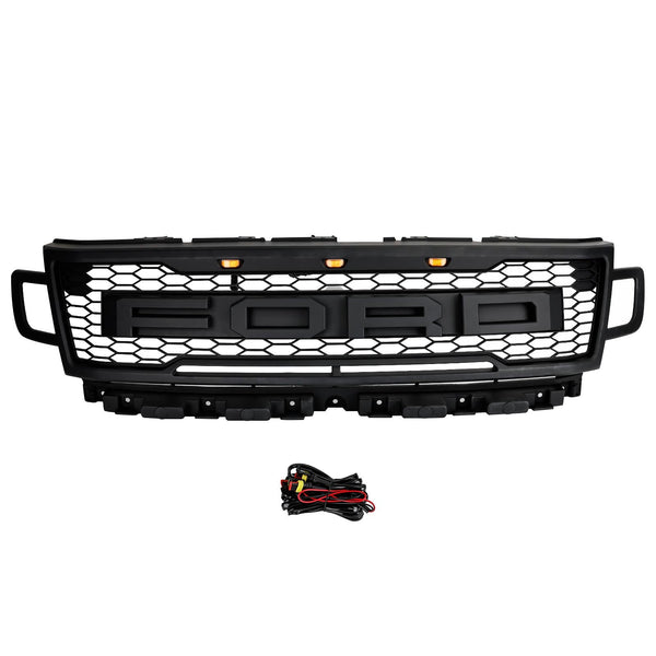 Ford Expedition 2018-2021 Front Bumper Grill Grill Raptor Style W/LED Generic
