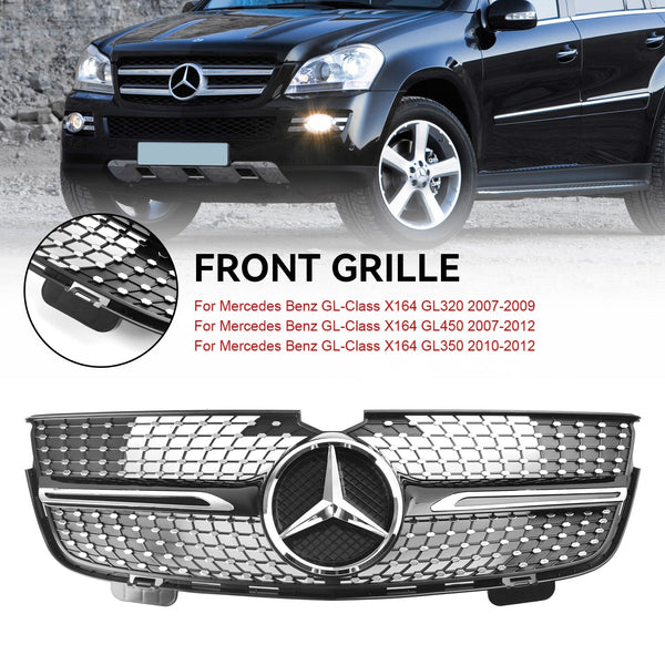 2010-2009 Mercedes Benz Clase GL X164 GL350 Rejilla de parachoques delantero con diamantes cromados 1648880223 genérico