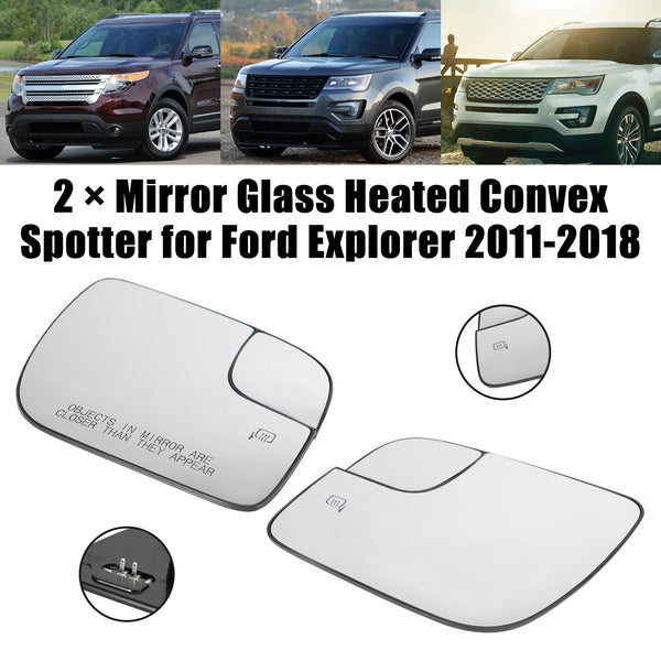 2011-2018 Ford Explorer 2 espejos de cristal calefactables convexos BB5Z17K707M BB5Z17K707B genérico