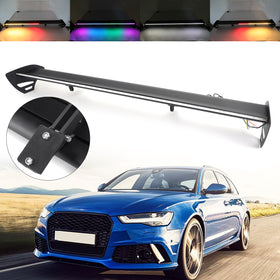 Universal Hatch Adjustable Aluminum Rear Trunk Wing Racing Spoiler With LED Generic