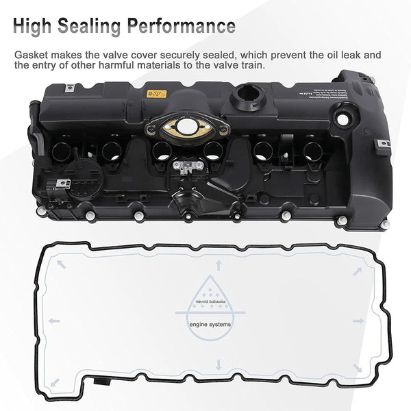 2009-2010 BMW X5 L6 3,0L ventilkåpa med packningsbultar 11127552281 Generic