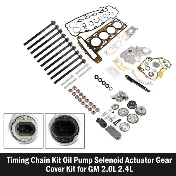 2007-2009 PONTIAC SOLSTICE 2.0L 1998CC Kit de chaîne de distribution pompe à huile actionneur solénoïde Kit de couvercle d'engrenage générique