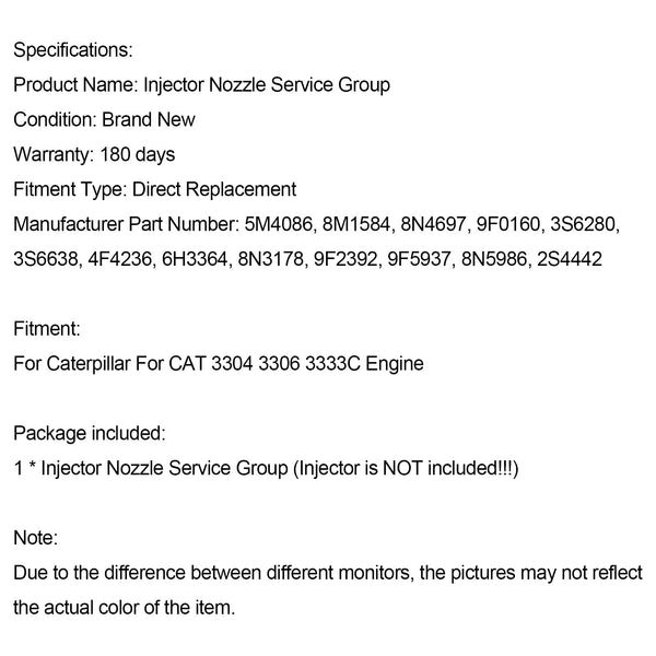 Bico injetor de combustível para motor Caterpillar CAT 3304 3306 3333C 5M4086 8M1584 8N4697 9F0160 Genérico