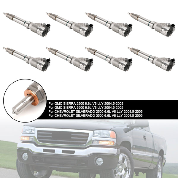 2004.5-2005 Chevy SILVERADO 2500/3500 6.6L V8 LLY 8PCS Injetor de combustível 0986435504 97303657 0445120027 Genérico