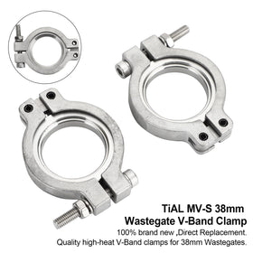 2PC TiAL MV-S 38mm Wastegate V-Band Clamp Set Kit with Screws Nuts and Seals Generic