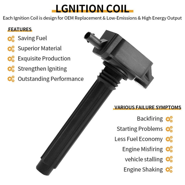 2011–2017 Dodge Challenger/Charger/Journey/Grand Caravan 3,6 l V6, 6 Stück, Zündspule + Zündkerze, UF648, GN10616, 36–8196, generisch