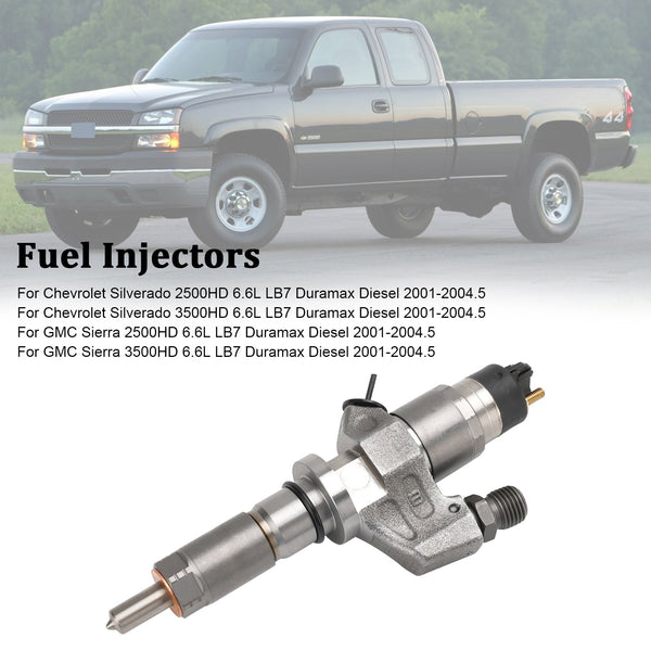 2001-2004.5 GMC Sierra 2500HD/3500HD 6.6L LB7 Duramax Diesel 1 pièce injecteur de carburant 0445120008 0986435502 97208074 générique