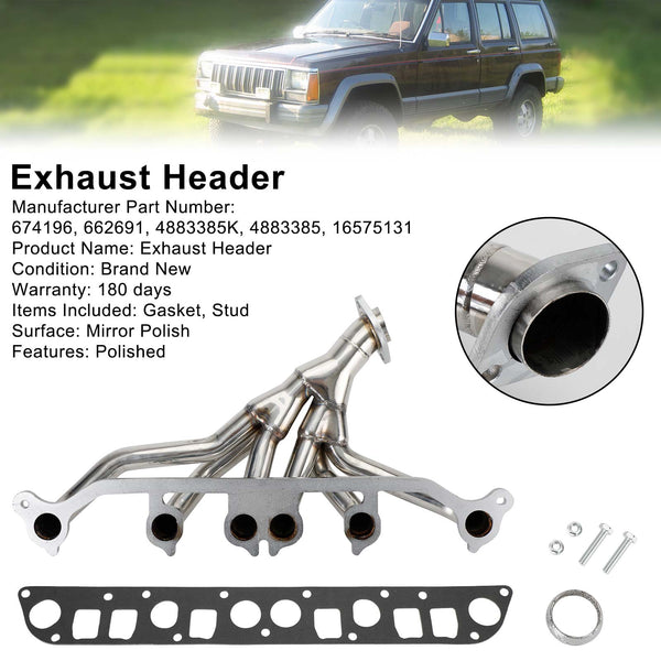 Abgaskrümmer Edelstahl 674196 4883385K für Jeep Grand Cherokee Wrangler 4.0L V6 Generic