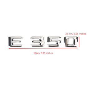 Emblema do porta-malas traseiro, placa de identificação, letras, números, fit Mercedes E350 Chrome genérico