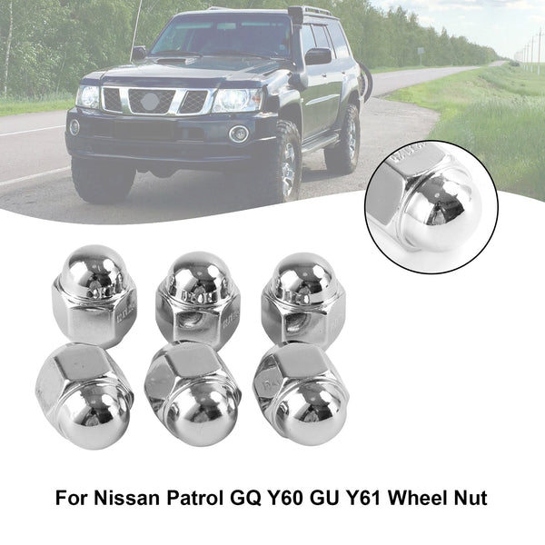 Nissan Patrol GQ Y60 GU Y61 Ford Maverick 6PCS Chrome Wheel Nut 40224V5500 40224-V5500 Generic
