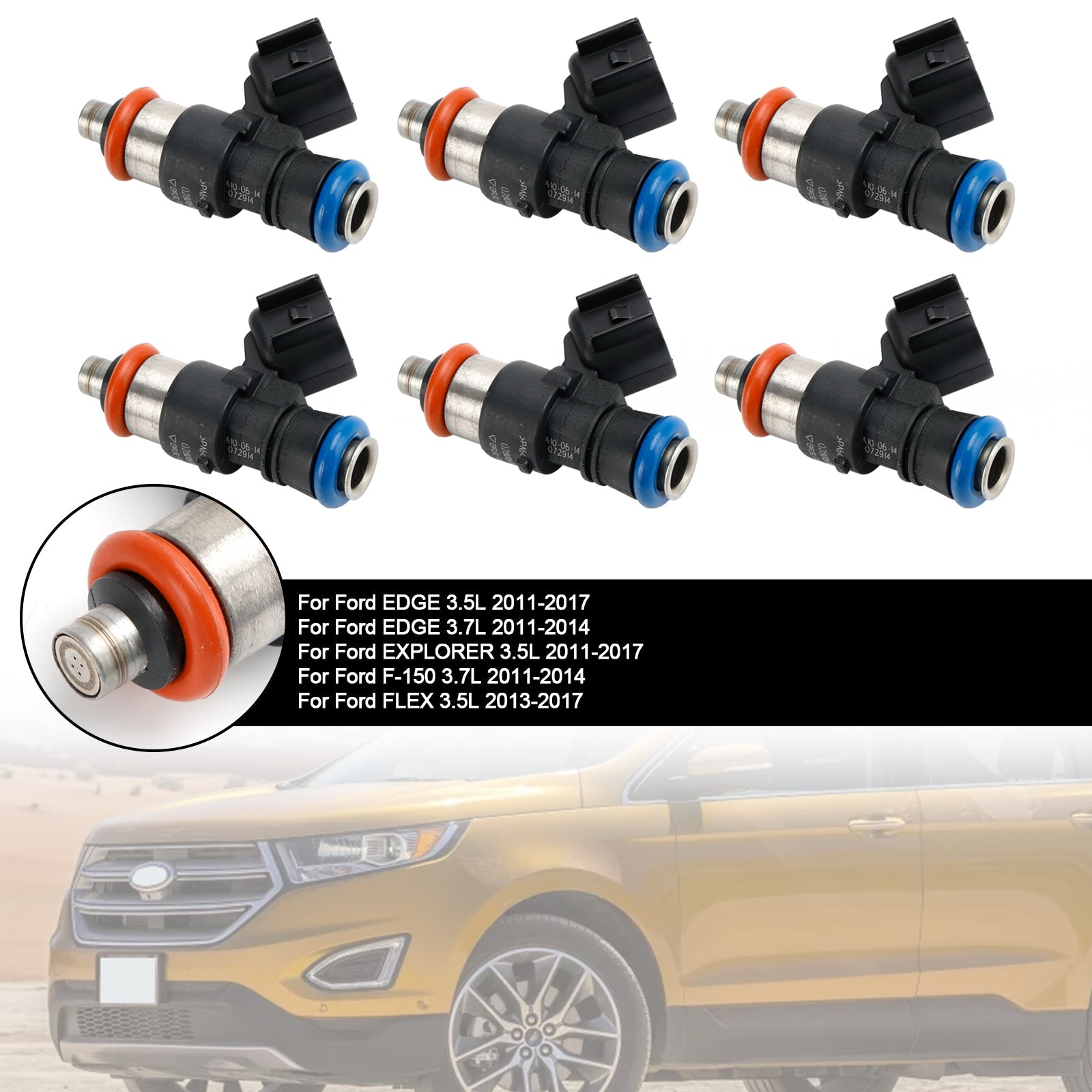 2011-2017 Ford EDGE EXPLORER TAURUS 3,5L 6PCS vstřikovač paliva 0280158191