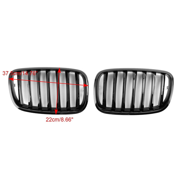 2007-2014 BMW X6 E71 Front Bumper Kidney Grille Grill Gloss Black 51137157687 51137305589 Generic