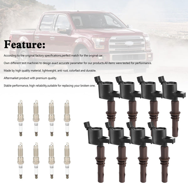 2007-2010 F-150 V8 5,4 L 8 bobines d'allumage + bougies d'allumage DG521 SP509 génériques