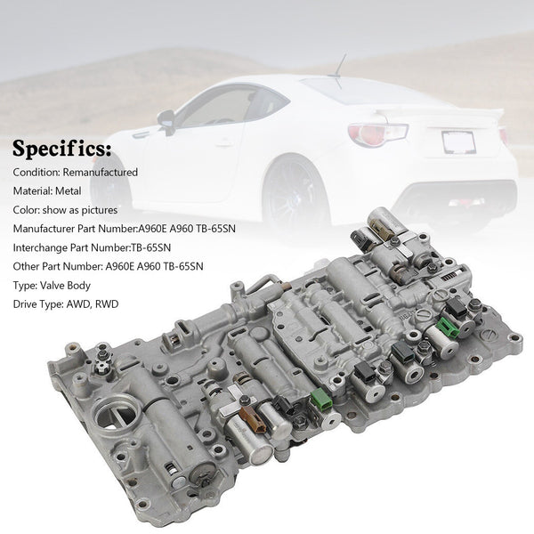 2014-on Lexus GS350 6 SP RWD 2.5L A960E A960 Transmission Valve Body Cast#8840 W/ Solenoids TB-65SN Generic
