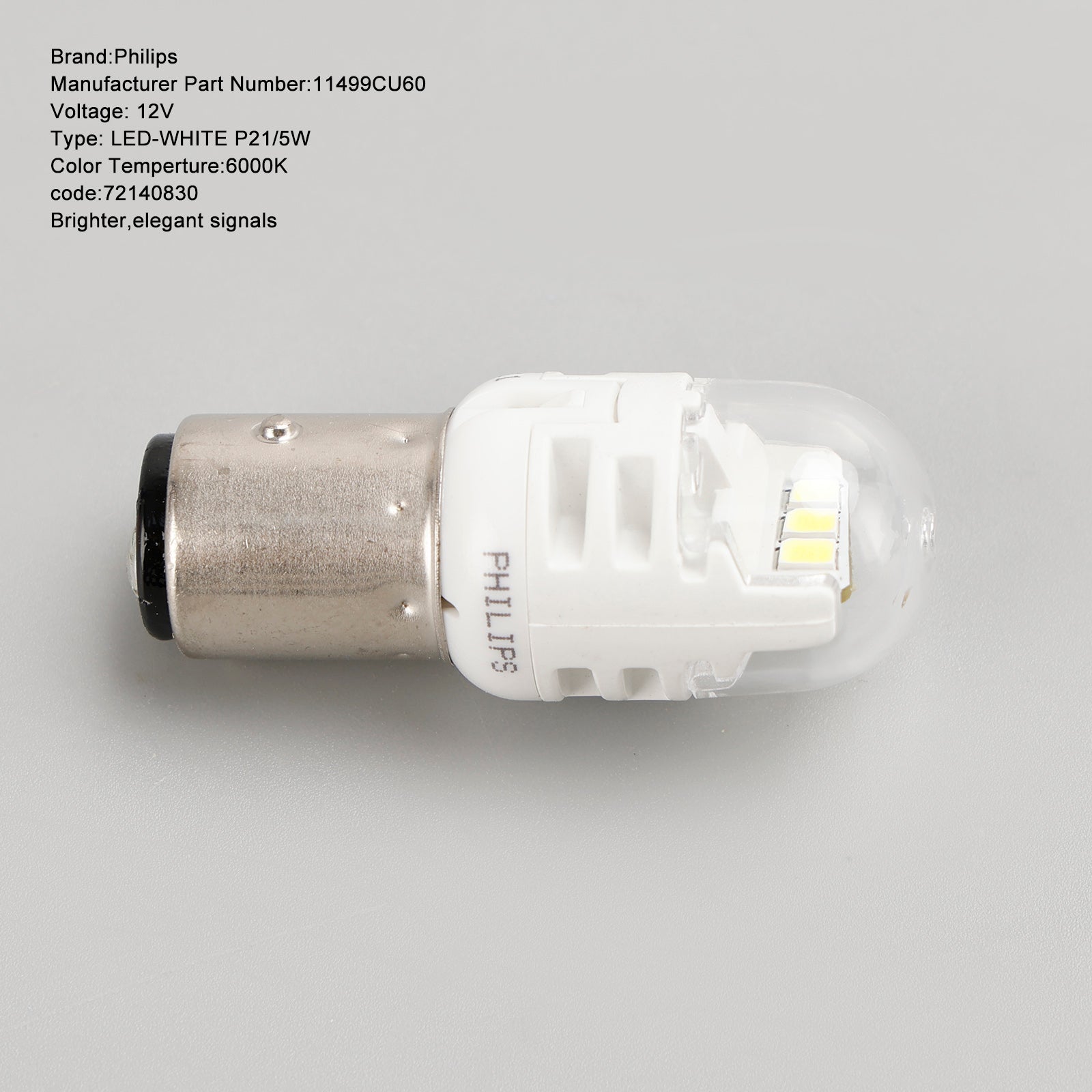 Til Philips 11499CU60X2 Ultinon Pro6000 LED-WHITE P21/5W 6000K 250/50lm