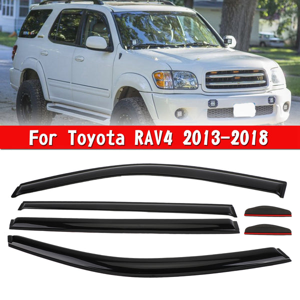 Autofenster-Sonnen-Regenschutz-Visier-Set, 6-teilig, für Toyota RAV4 2013–2018, generisch