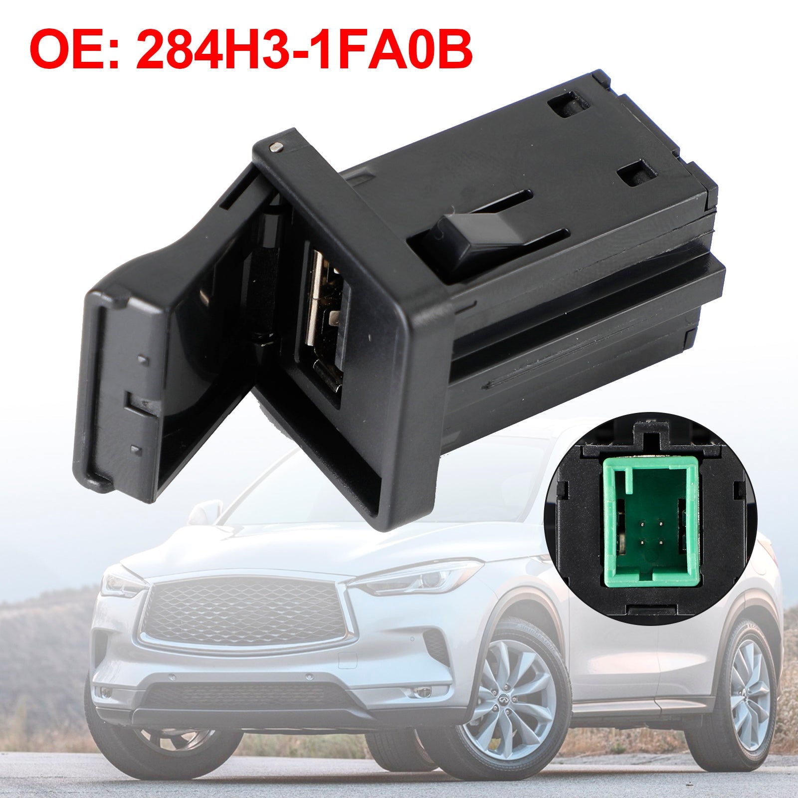 284H3-1FA0B USB-kontakt hjelpeadapter for Nissan Infiniti 2008-2019