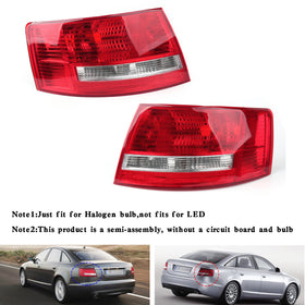 Tail Light Cover For Audi A6 S6 06-08 Quattro 4F5945096M Halogen Generic