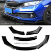 4 PCS Universal Car Front Bumper Lip Body Kit Splitter Difusor Protetor Preto Genérico