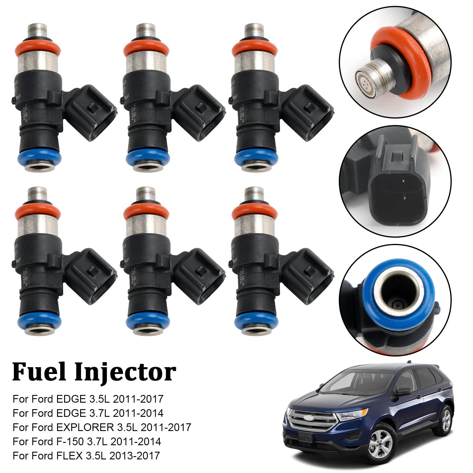 2011-2017 Ford EDGE EXPLORER TAURUS 3,5L 6PCS vstřikovač paliva 0280158191