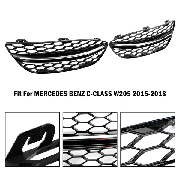 2015-2018 BENZ C-CLASS W205 Cubierta de luz antiniebla delantera cromada negra 14475205 2058851623 Genérico