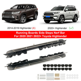 Pair Running Boards Side Steps Nerf Bar For Toyota Highlander 2020 2021 2022+
