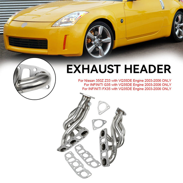 2003-2006 Nissan 350Z Z33 met VQ35DE motoruitlaatspruitstukken Shorty Headers Generiek