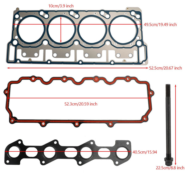 2003-2007 FORD F250 F350 F450 F550 SUPER DUTY 6,0L 18mm cylinderhuvudsbultsats & huvudpackning 2504202 Generisk