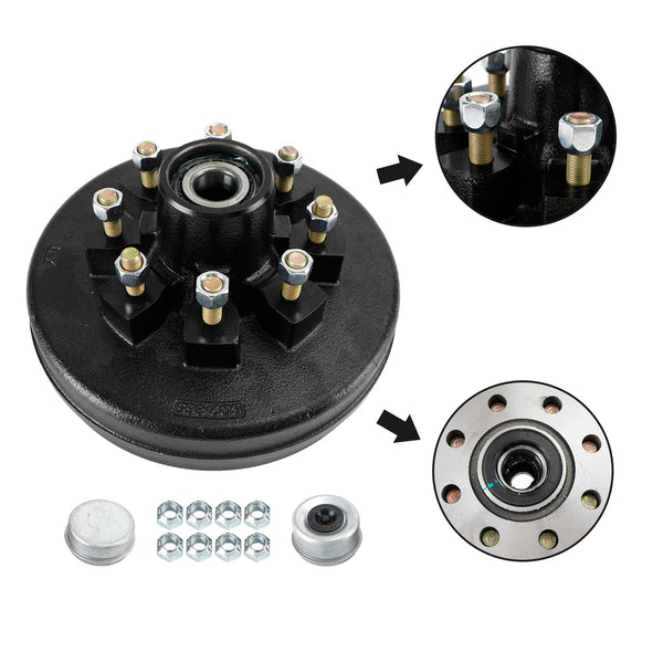 Grease Trailer Hub and Drum Assembly for 7K Axles - 12