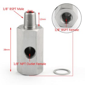 1/8 インチ BSPT 油圧センサー ティー - NPT アダプター ターボ供給フィードライン メーター 汎用